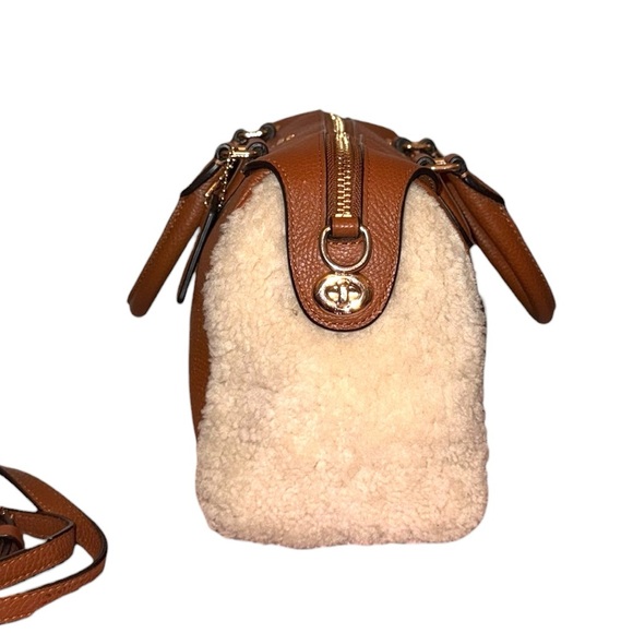 Coach Mini Bennett Brown Leather and Shearling Satchel (EUC) - Picture 4 of 16